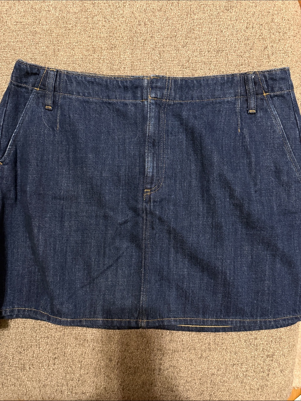 J Crew New Sz 32 Classic Dark Blue Denim Mini Skirt - Women's